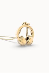 Chocli 18 Ayar Altın Kaplama Kulaklık Kolye Ch0405 - 3