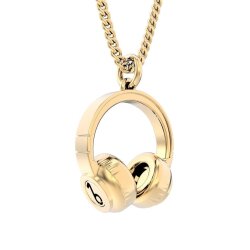 Chocli 18 Ayar Altın Kaplama Kulaklık Kolye Ch0405 - Chocli