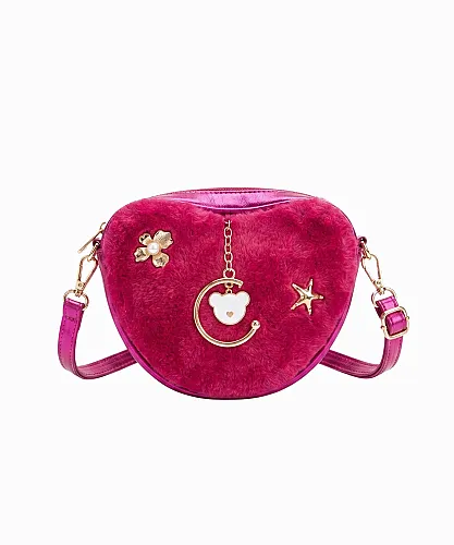 Chocogirl Shiny Heart Peluş Kız Çocuk Çantası CNT-2007 - 1