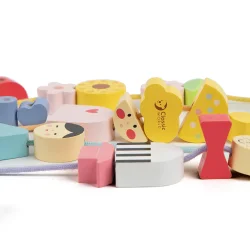 Classic World Ahşap Boncuk Dizme Oyunu - Renkli Dünya 20164 - 2