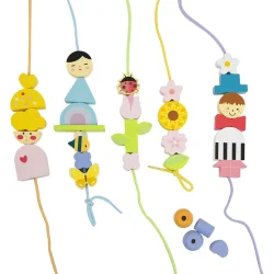 Classic World Ahşap Boncuk Dizme Oyunu - Renkli Dünya 20164 - 1