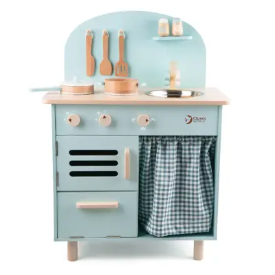 Classic World Ahşap Mavi Retro Mutfak 50571 - 1