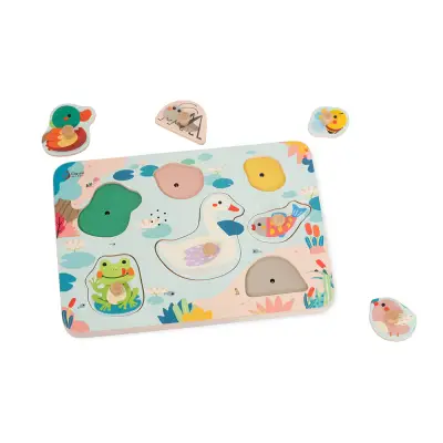 Classic World Ahşap Sesli Puzzle - Göl 40078 - 1