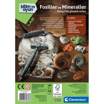 Clementoni Bilim ve Oyun Fosiller ve Mineraller Kazı Seti 64336 - 4