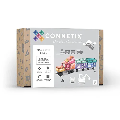 Connetix Pastel Transport Pack Manyetik Bloklar - 50 Parça - 1