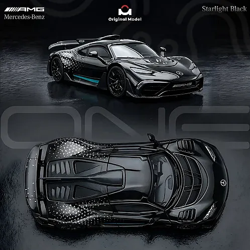 Die Cast Original Model Mercedes Benz Amg One 1/64 - Om646411 - Starlight Black - 2