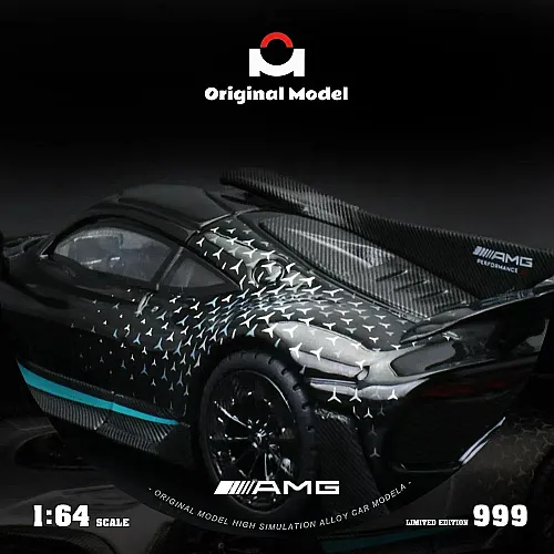 Die Cast Original Model Mercedes Benz Amg One 1/64 - Om646411 - Starlight Black - 4