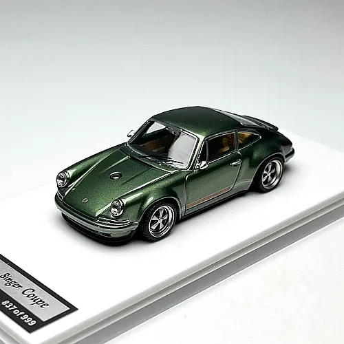 Die Cast Porsche Singer Zincit Model 1:64 Coupe - Metallic Oak Green - 3