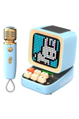 Divoom Ditoo Mic Piksel Ekranlı Karaoke Mikrofonlu 15W Mavi Bluetooth Hoparlör - Divoom