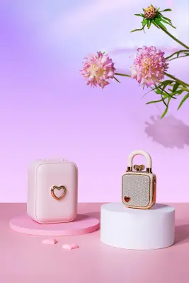 Divoom LoveLock Mini Bluetooth Hoparlör Pembe - 5