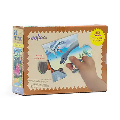 Eeboo 20 Parça Yapboz - Dinosaur Land - 5