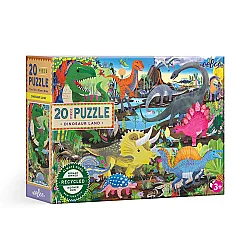 Eeboo 20 Parça Yapboz - Dinosaur Land - Eeboo