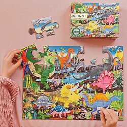 Eeboo 20 Parça Yapboz - Dinosaur Land - 2