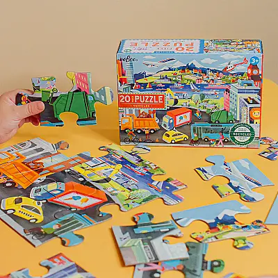 Eeboo 20 Parça Yapboz - Vehicles - 4
