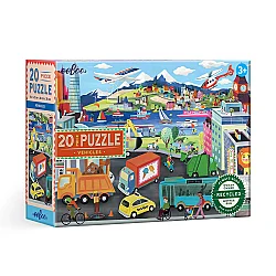 Eeboo 20 Parça Yapboz - Vehicles - Eeboo