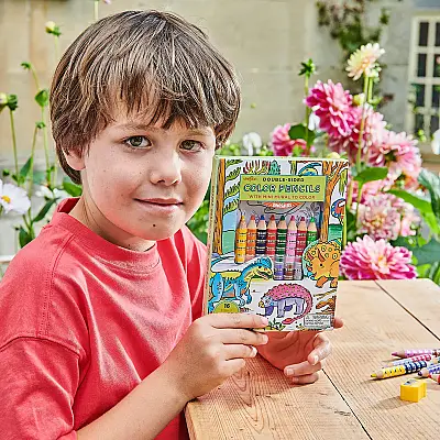 Eeboo Boyama Posteri ve 16 Renk Kuru Boya Seti - Dinosaurs - 2