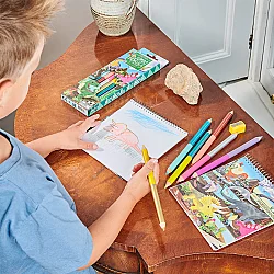 Eeboo Çift Uçlu Jumbo 12 Renk Kuru Boya Kalemi - Dinosaur - 3