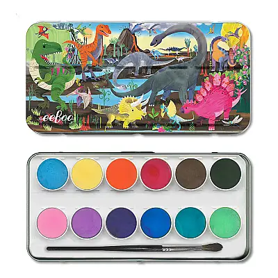 Eeboo Teneke Kutulu 12'li Suluboya - Dinosaur - 1