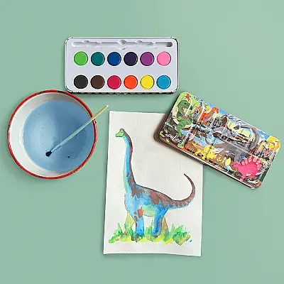 Eeboo Teneke Kutulu 12'li Suluboya - Dinosaur - 4