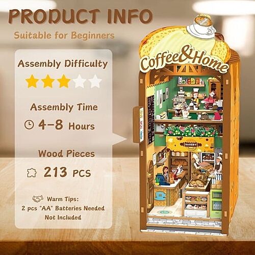 3D Wooden Puzzle Book Stand Series Coffee And Home 68061 - 4