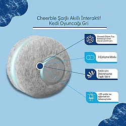 Airpet Ball M1 C0419-G Şarjlı Akıllı İneraktif Kedi Oyun Topu, Gri - 4