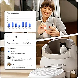 Airpet Cat Litter Box Neakasa M1 Üstü Açık Akıllı Kedi Tuvaleti Beyaz - 5