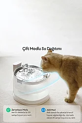 Airpet Cheerble Pet Fountain E1+ (Elfin 1 Plus) Cdy02 Çelik Hazneli Şarjlı Otomatik Kedi Su Pınarı - 3
