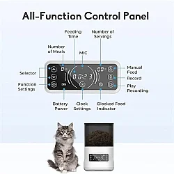 Airpet F11 Smart Wıfı Feeder- 4L (Stainless Steel Bowl) F11 WIFI Akıllı Mama Kabı - 4