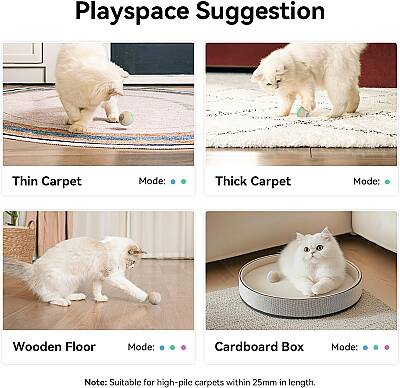 Airpet Wicked Ball M3 Cwq02 İnteraktif Şarjlı Kedi Oyun Topu Krem - 5