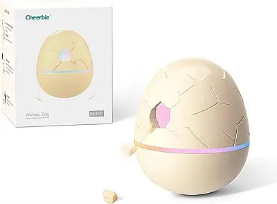 Airpet Wicked Egg C0222-Cr Şarjlı Akıllı İneraktif Kedi & Köpek Yumurta Oyuncağı, Krem - 4