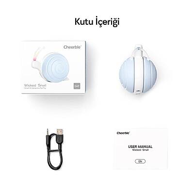 Airpet Wicked Snail Cwj02-Bl Mavi Şarjlı Akıllı İneraktif Kedi Salyangoz Oyuncağı - 4