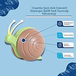 Airpet Wicked Snail Cwj02-Br Şarjlı Akıllı İnteraktif Salyangoz Şekilli Kedi Oyuncağı Kahverengi - 4