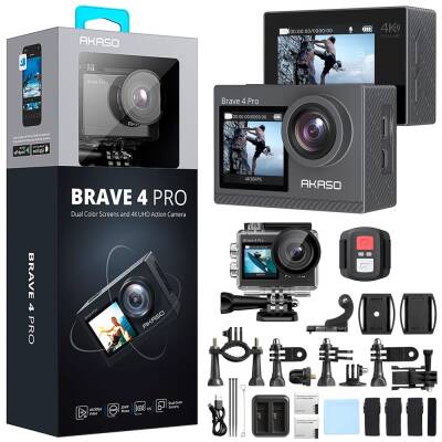 Akaso Brave 4 Pro Dual Screens 4K 30Fps Wi-Fi Action Camera And Super Accessory Set 44371 - 1