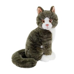 Animals Of The World 22 Cm Sitting Grey Cat Anm/20888 - Animals Of The World