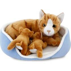 Animals Of The World Cat With Kittens In A Basket Anm/20895 - 2