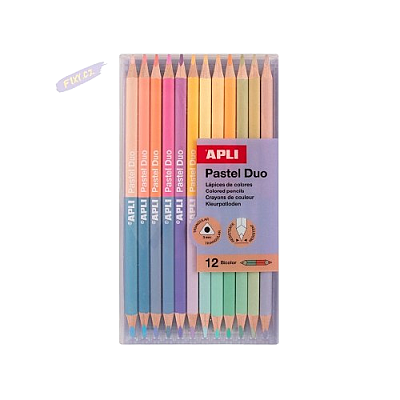Apli Duo Bicolor 12'Li Pastel Renkli Boya Kalemi - 1