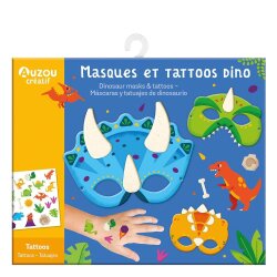 Auzo Toys Little Artist's Activity Set - Dinosaur Mask And Tattoos - 1
