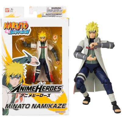 Bandai 16 Cm Minato Namikaze Posable Figure - Anime Heroes Naruto Series 36905 - 1