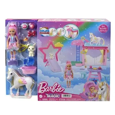 Barbie A Touch Of Magic Chelsea And Pegasus Playset Hnt67 - 1
