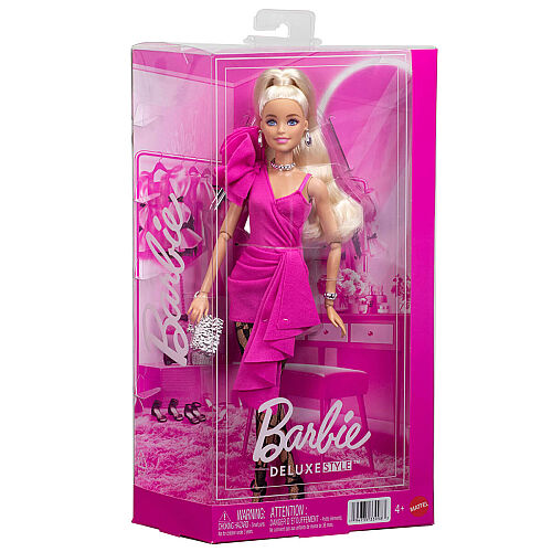 Barbie Deluxe Style Bebekler - Pembe Parlak Elbise Jjn73 - 1