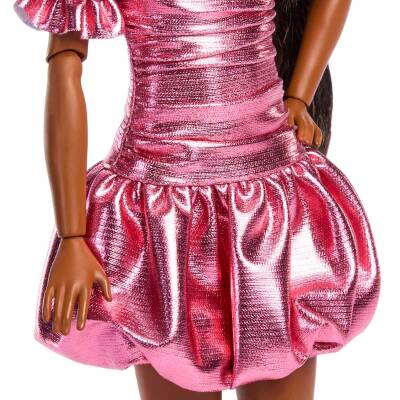 Barbie Deluxe Style Style Icon Doll In Metallic Pink Dress Jfp41 - 3