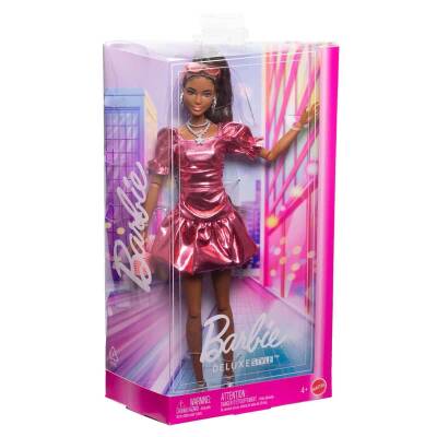 Barbie Deluxe Style Style Icon Doll In Metallic Pink Dress Jfp41 - 2