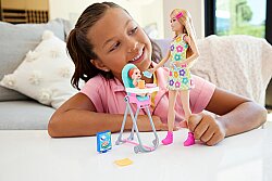 Barbie Skipper Bebek Bakıcısı Sarı Saçlı Bebek ve Oyun Seti Htk35 - 2