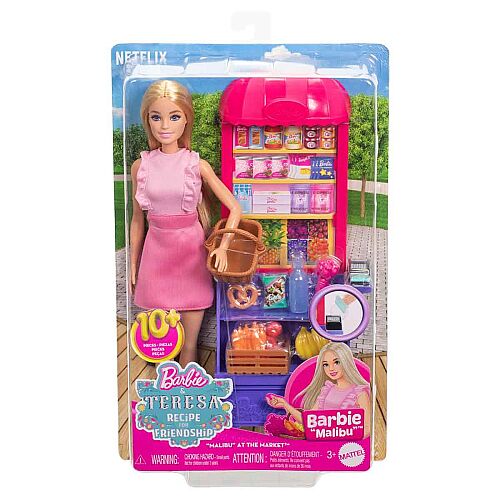Barbie ve Teresa'nın Dostluk Tarifi Malibu Markette Bebek ve Oyun Seti Jct05 - 1