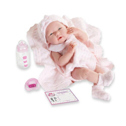 Berenguer Realistic Newborn Toy Girl Baby 38 Cm And Knitted Blanket 18053 - 1