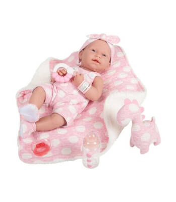 Berenguer Realistic Newborn Toy Girl Baby 38 Cm - Pink Dinosaur 18063 - 1
