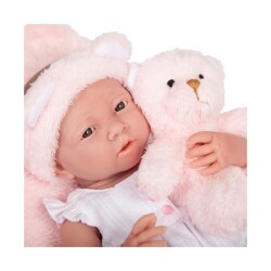 Berenguer Realistic Newborn Toy Girl Baby 39 Cm And Pink Bear 18061 - 2