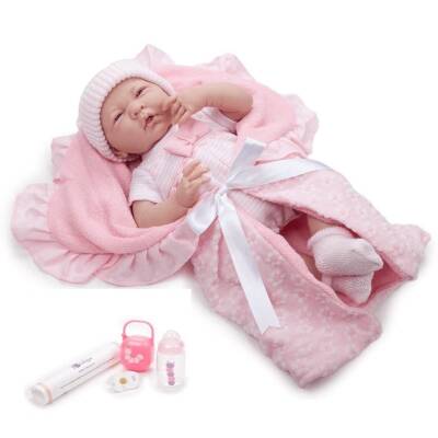 Berenguer Realistic Newborn Toy Girl Baby 39 Cm And Pink Bear 18061 - 4