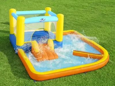 Bestway H2Ogo! Water Park Fun Pool With Trampoline And Slide Bw53381 - 1
