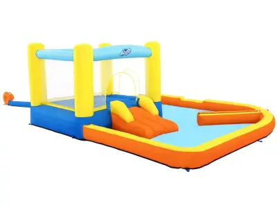 Bestway H2Ogo! Water Park Fun Pool With Trampoline And Slide Bw53381 - 6